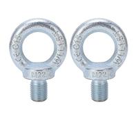 2 Pcs Heavy Duty Eye Bolt, Galvanized Carbon Steel Marine Grade Shoulder Eye Bolts, Lifting Ring Deep Threaded Eyebolt, Thread Lifting Ring Eyebolt for Hanging Lifting (M22)