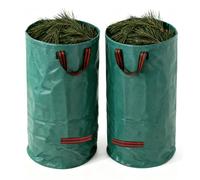 2 Pcs Heavy Duty Garden Waste Bags with Handles, 120 Litre Reusable Garden Sacks, Large Yard Tools Bags for Gardens Waste Plant Waste Grass Leaves Gardening Leaf Rubbish Collection Bag