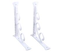 2 Pcs Heavy Duty Metal Shelf Bracket Wall Mounted Float Brackets for Bookcases, Kitchen Shelves, Display for Shelves(White,20 * 15cm)