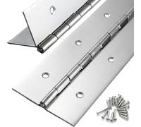 2 Pcs Heavy Duty Piano Hinge 24 Inch x 3 Inch Width, True 0.060'' Thick Stainless Steel Piano Hinge for Heavy Duty Cabinet, Door, Toolbox, Wooden Box, Metal Plate, Furniture, Industrial Project