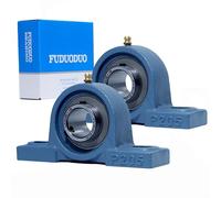 2 PCS Heavy Duty Pillow Block Mounted Ball Bearings 1 Inch Bore Solid Cast Iron Base UCP205-16 Pillow Bearings with Screw Lock Self Aligning Mounted Pillow Bearings