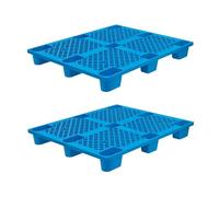 2 Pcs Heavy Duty Plastic Pallets, 47.3"x 39.4"x 5.5", 2,204lb Static Weight Load Capacity Per Pallet,Stackable,4-Way,for Kitchen Supermarket Garages Warehouse(Blue)