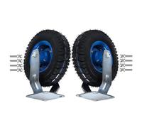 2 Pcs Heavy Duty Rubber Caster Wheel, Pneumatic Swivel Caster With Brakes, No Noise Fixed Castors Easy To Install 6"/8"/10" Replacement Foot Wheel For Hand Truck