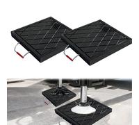 2 Pcs Heavy-Duty RV Stabilizing Blocks, 27.6x27.6x2.4in Stackable Leveling Pads for Camper Jack Support, 30-70 cm Width Square Crane Pads for Stabilizer Legs