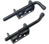 2 PCS Heavy Duty Spring Bolt Latches Black Gate Latch, Loaded Door Latch