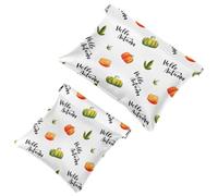 2 PCS Hello Autumn Pumpkin Pocket Cosmetic Bag, Self-Closing Shrapnel Makeup Pouch, Portable No Zipper Mini Travel Make Up Bag for Headphones Coin Lipstick Cosmetics Earphones Jewelry Organizer