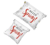 2 PCS Hello Spring Daisy Flower Pocket Cosmetic Bag, Self-Closing Shrapnel Makeup Pouch, Portable No Zipper Mini Travel Make Up Bag for Headphones Coin Lipstick Cosmetics Earphones Jewelry Organizer