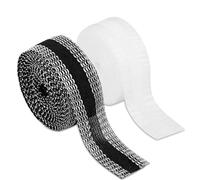 2 PCS Hemming Tape for Trousers - 10m Iron On Hemming Tape - Extra Strong Fabric Fusing Tape for Clothes, Pants, Jeans, Dresses & School Badges - Easy to Use No Sew Hem Repair Adhesive (White & Grey)