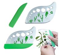 2 Pcs Herb Stripper 9 Hole Kale Cutter Stripper Stainless Steel Leaf Stripper Graters for Chard, Thyme, Basil, Rosemary