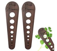 2 Pcs Herb Strippers, Wooden Vegetable Leaf Separator, 8 Holes Kitchen Hacks Gadgets for Parsley, Cilantro, Rosemary, Fun Kitchen Gadgets Gift for Home Chefs & Cooking Lovers, Kitchen Accessories