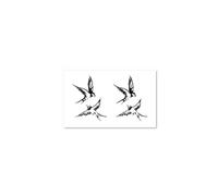2 PCS Herbal Tattoo Sticker Two Little Swallow Juice Fake Tattoo Waterproof And Lasting