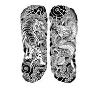 2 Pcs Herbal Temporary Tattoo Stickers For Men Waterproof And Long-Lasting Tiger Chest Simulated Juice Tattoo Japanese Stickers