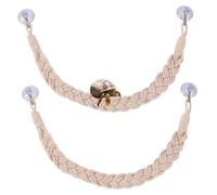 2 PCS Hermit Crab Climbing Toys with Suction Cup Hooks Reptile Rope Ladder Supplies for Hermit Crabs Habitat Decor, Off-White