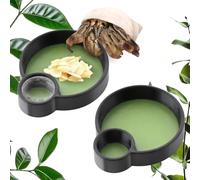 2 Pcs Hermit Crab Food Bowl Round Water Bowl Feeding Dish for Hermit Crab Snail Millipede Small Reptiles