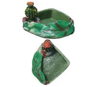 2 Pcs Hermit Crab Food Dish Hermit Crab Food Bowl Reptile Water Bowl for Bearded Dragon Lizard Frog Gecko Tortoise Crabs Snail Frog