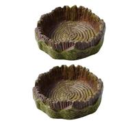 2 Pcs Hermit Crab Food Dish PVC Reptile Water Dish Hermit Crab Water Bowl Aquarium Accessories for Bearded Dragon Gecko Lizard Snail Frog Turtle Tortoise