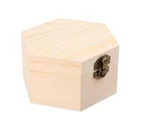 2 Pcs Hexagonal Wood Soap Flower Box for Decorative Storage Display | Beige Unfinished Timber Construction, Thickened Board, Tabletop Arrangement, Potpourri Holder, Elegant Gift Presentation