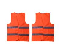 2 Pcs Hi Vis Vest,High Vis Vests Yellow Jackets Visibility Safety Fluorescent Reflective Jacket Security Hi Viz Car Driving Adult Men Women Breathable Clothing Set for Family Cycling Work (2, Orange)
