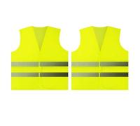 2 Pcs Hi Vis Vests, Safety Vests with 2 Reflective Strips, Reflective High Visibility Vests for Traffic Work, Outdoor Running Walking, Surveyor and Motor Bicycle Drivers