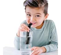 2 Pcs Hiccup Straw Set, Stops Hiccups Naturally & Fast, Reusable Stop Hiccups Straw with Small Hole Flat Mouth Design Food Grade Plastic Compact Portable, for All Ages, Children & Adults (Black)