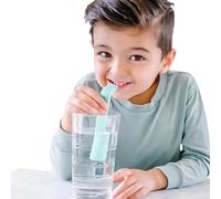 2 Pcs Hiccup Straw Set, Stops Hiccups Naturally & Fast, Reusable Stop Hiccups Straw with Small Hole Flat Mouth Design Food Grade Plastic Compact Portable, for All Ages, Children & Adults (Green)