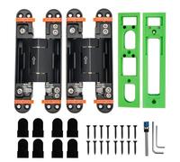 2 PCS Hidden Door Hinge 7-Inch Adjustable Hydraulic Self-Closing Hidden Hinge with Wide 180° Opening, Concealed Design for Commercial & Residential Doors (Interior/Exterior Use) Heavy-Duty Metal