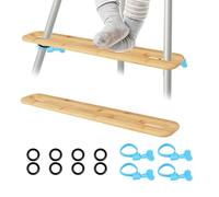 2 Pcs High Chair Footrest Adjustable Height Natural Bamboo Baby Highchairs Pedal with Rubber Ring Non-Slip Babies High Chair Accessories Wooden Foot Rest Tray for Most Highchair
