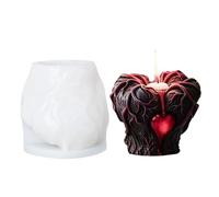 2 Pcs Holding Heart Candle Silicone Mold for Soap Ice Cake Chocolate Fruit Pie Only for Handmade(White03)