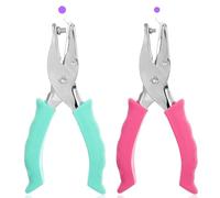 2 Pcs Hole Puncher for Crafts,3MM and 6MM Paper Single Hole Punch for Crafts Paper DIY Tags, Single Holes Punch with Soft Silicone Handheld Grip for Home, Office, School (Pink, Green)