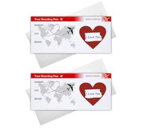 2 PCS Holiday Scratch Card Reveal Destination Personalised Scratch Card with Envelopes, We are Going on Surprise Holiday Reveal Travel Boarding Pass Scratch Cards for Women Men (Red)