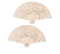 2 Pcs Hollowed Folding Hand Fan, Bamboo Hand-Held Fans Decorative Hand Holding Fans for Dancing Wedding Party Decor Home Birthdays Gifts