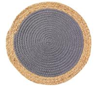 2 Pcs Home Decoration Natural Handmade Woven Mats, Round Braided Placemats Hot Pads for Kitchen(Red,24cm)
