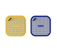 2 PCS Homelytic Soft Rubber Drain Cover, Square Shape, Yellow and Blue, Modern Style, Thickened Integrated Moulding, Strong Odour Prevention, Powder Coated Finish, Easy Installation