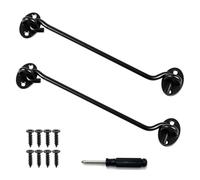 2 Pcs Hook and Eye Latch with Screwdriver, Stainless Steel Gate Hook Lock with Mounting Screws, Outside Metal Door Look Gate Latches, for Door, Window, Closet (10 inch)