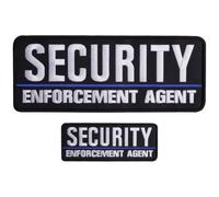 2 Pcs Hook and Loop Security Patch, Security Embroidery Patch, Security Enforcement Agent Embroidered Patch, Black and White Patch for Police Vest Uniform