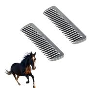 2 PCS Horse Grooming Comb Professional Horse Hair Comb Livestock Comb Mane Pulling Comb Portable Aluminum Metal Horse Comb for Horse Grooming Tool(Silver)
