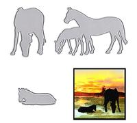 2 PCS Horses Frame Die Cuts for Card Making, Animals Cutting Dies Sets Horse Dies Stencils Embossing Template for Scrapbooking DIY Cards Album Crafts Supplies