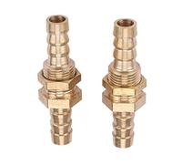 2 Pcs Hose Barb Brass Bulkhead Pipe Fitting Coupler Connector Adapter for Pipe Connection(6mm)
