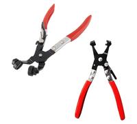 2 Pcs Hose Clamp Pliers Set，45° Angle Flat Belt Hose Clamp Plier and Wide & Flat Band Hose Clamp Plier for Automotive Fuel Oil Water Hose, Coolant Radiator Heater (2 Pcs Hose Clamp Pliers Set)