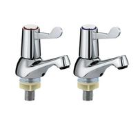 2 Pcs Hot Cold Twin Taps Bathroom Basin Taps