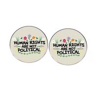 2 Pcs Human Rights are not Political Round Button Pins, Respect for Human Rights and Equality Alloy Lapel Pins, Activities Promotional Clothing Backpack Hat Accessory
