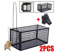 2 Pcs Humane Rat Mouse Catcher Cage for Indoor Outdoor VOGREX Black One Size