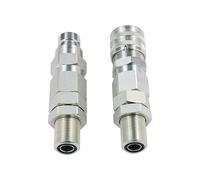 2 Pcs Hydraulic Flat Face Coupler Quick Connect Compatible with John Deere Skid Steer 240 250 313 315 Backhoe 110 210 310 Front Loader 210 244 Compatible with Bobcat Skid Steer Loaders