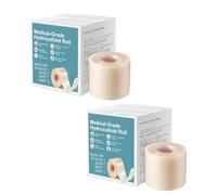 2 PCS Hydrocolloid Tape 5cm X 3.6m, Cut-to-Size Waterproof Dressing Tape, Flexible and Skin-Friendly for Blisters, Acne, Minor Wounds, Self-Adhesive