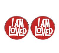 2 Pcs I Am loved Lapel Pins, Inspirational Care English Phrase Pins, Men's and Women's Clothes Backpack Hat Accessories