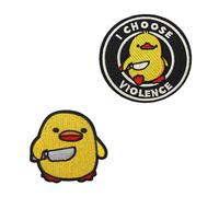 2 PCS I Choose Violence Patches Funny Meme Embroidered Hook and Loop Applique Emblem Patches for Clothes,Backpack,Jacket,Vest,Hat,Bag,Biker,Uniforms,Armband,Pants,Pouch,Coat