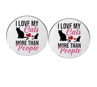 2 Pcs I Love My Cats More Than People Round Button Pins, Emotional Support Cat Lapel Pins, Cat Owner Pet Metal Alloy Lapel Pins