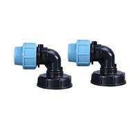 2 Pcs IBC Tank Thread Connectors s60x6 Adapter to Mdpe Water Pipe Fittings Outlet 32mm (Elbow)