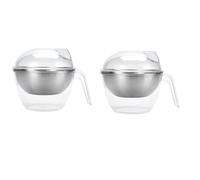 2 Pcs Ice Chilled Dip Bowl with Lid and Handle 50oz Large Capacity Iced Serving Reusable Cold Dish for Hummus Pasta Fruit Place Mats (White, 24x19.5cm)