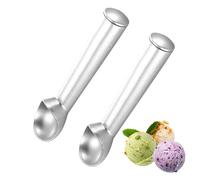 2 Pcs Ice Cream Scoop, Professional Aluminum Ice Cream Spoon with Comfortable Handl, Non-Stick Easy to Release, Lightweight Ice Cream Spoons Perfect for Hard ice Cream Gelato, Melon Balls (Silver)